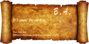 Blumm Aranka névjegykártya